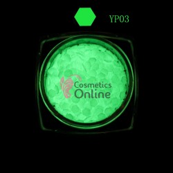 Decor pentru unghii NADP046MM Paiete Fosforescente YP03 Hexagonale